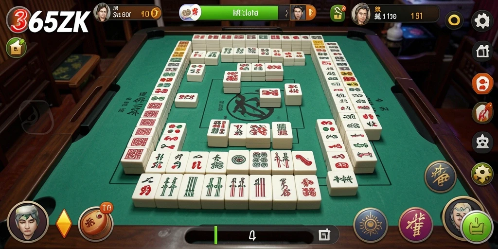 Gameplay menantang di 365ZK dengan papan Mahjong yang menarik.