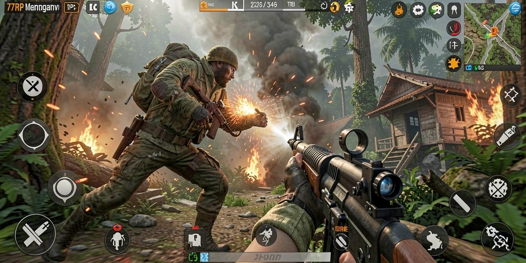 Gameplay seru dalam 77RP dengan aksi menegangkan.