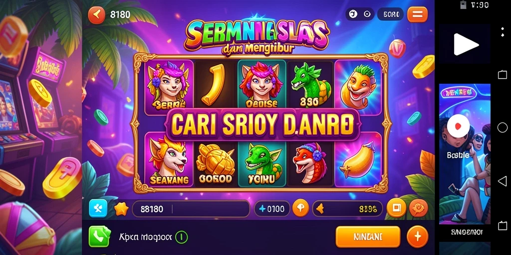 Tampilan gameplay menarik dari 8180 dengan berbagai tema slot.