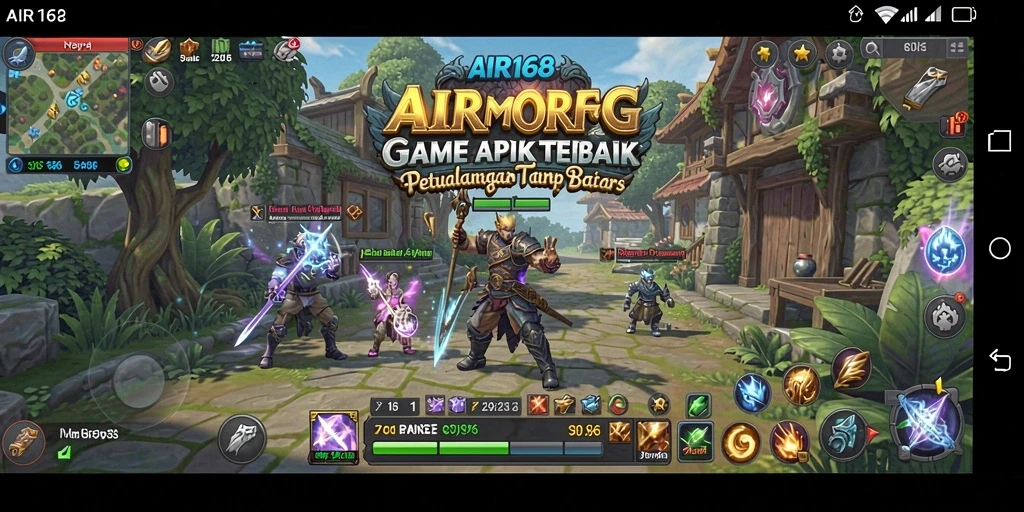 Tampilan atraktif dari gameplay MMORPG AIR168 dengan pertempuran yang dinamis.