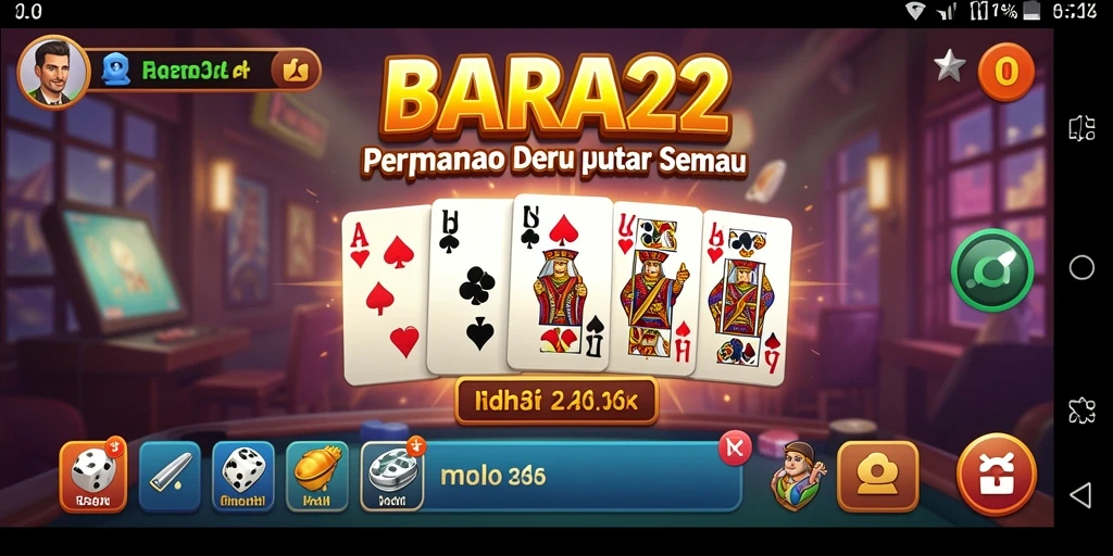 Screenshot gameplay BARA22 menampilkan suasana permainan Domino yang mendebarkan.