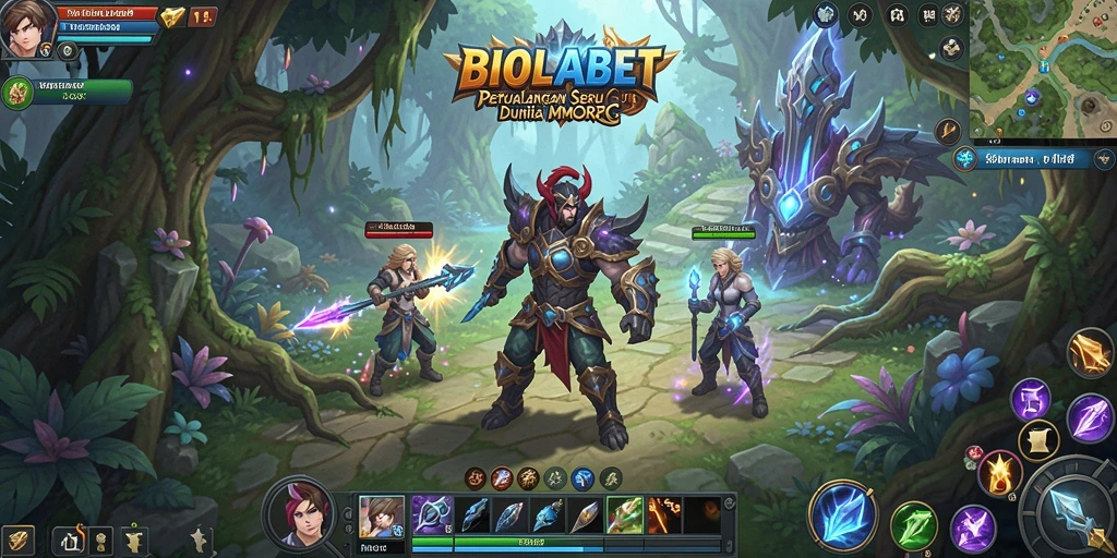 Screenshot BIOLABET menampilkan pertempuran epik di dunia MMORPG.