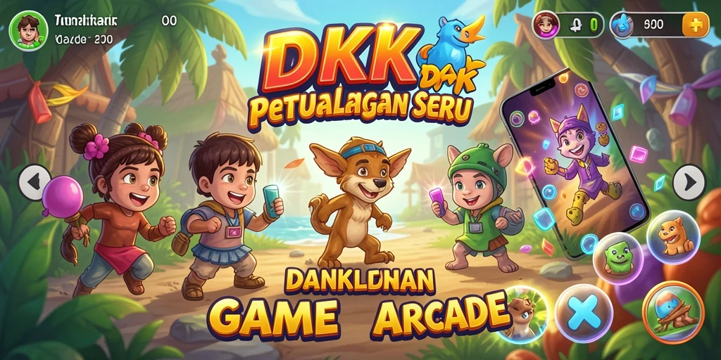 Screenshot DKK menunjukkan aksi seru dalam gameplay Arcade.