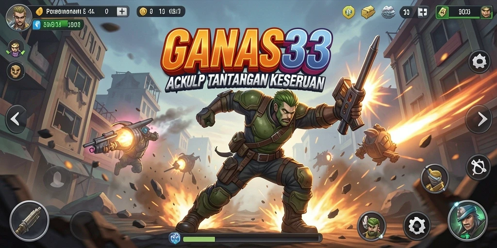 Screenshot gameplay menunjukkan aksi seru dan karakter yang beragam.