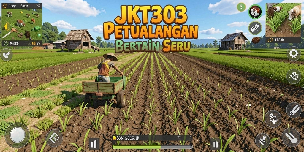 Tampilan gameplay mengasyikkan dari JKT303 dengan aktivitas bertani.