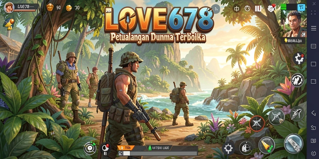 Screenshot LOVE678 menampilkan petualangan seru dalam dunia terbuka.