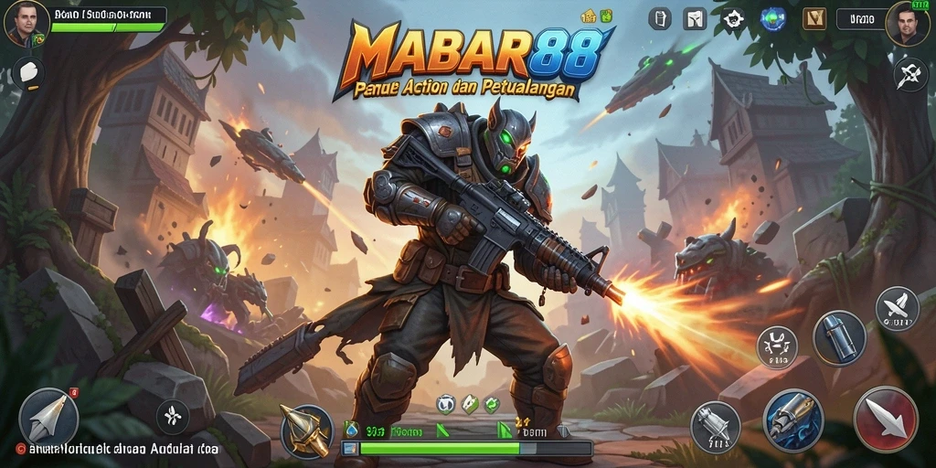 Tampilan gameplay aksi MABAR88 yang mendebarkan dan penuh warna.