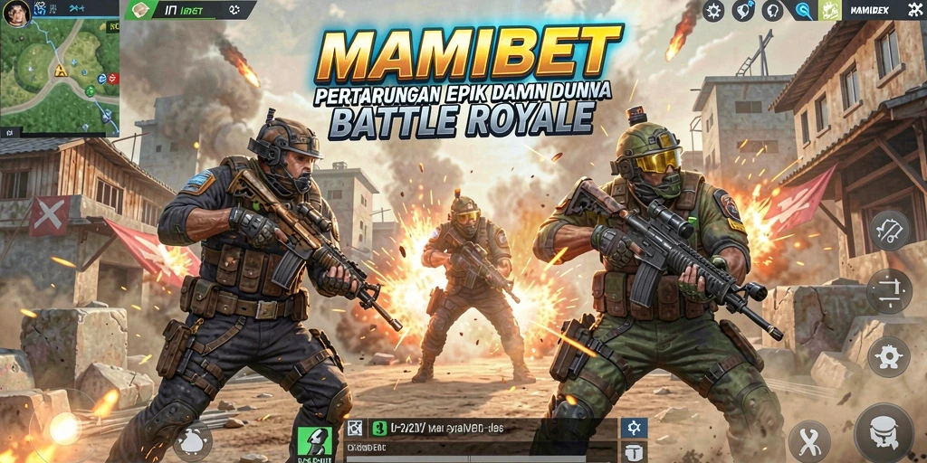 Screenshot MAMIBET menampilkan aksi seru dalam gameplay Battle Royale.