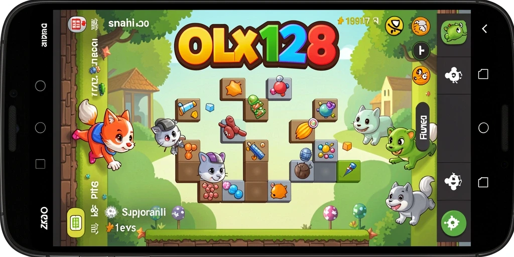 Tampilan gameplay OLX128 yang menarik dan penuh tantangan puzzle.