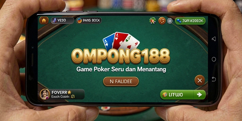 Screenshot gameplay OMPONG188 menampilkan suasana permainan poker yang mendebarkan.