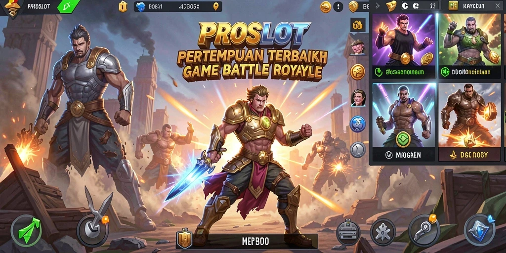 Gameplay seru dan mendebarkan dalam PROSLOT Battle Royale.