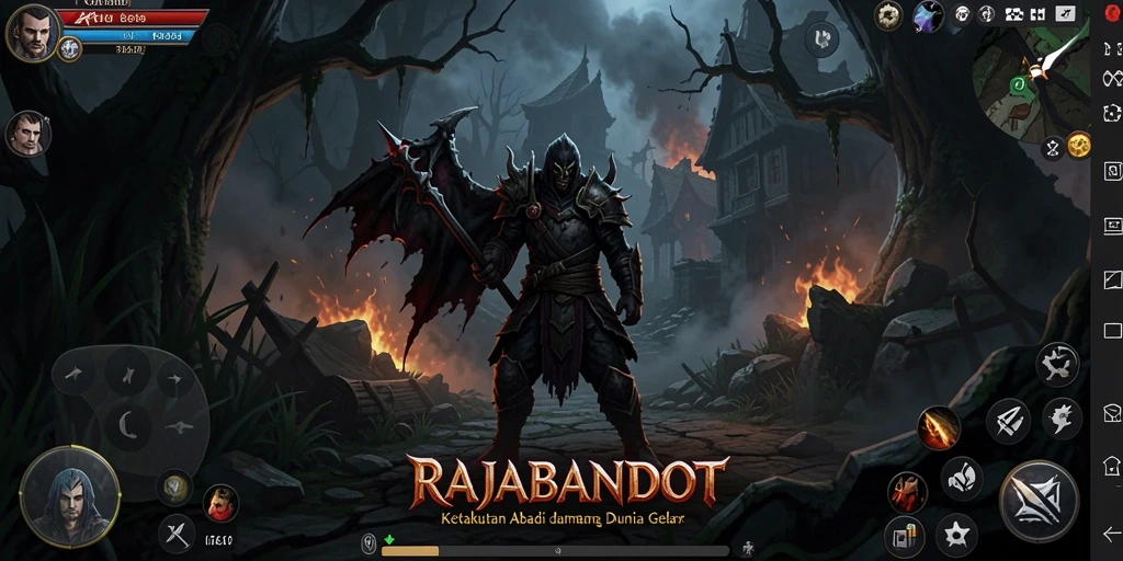 Screenshot menunjukkan suasana menyeramkan dalam gameplay RAJABANDOT.