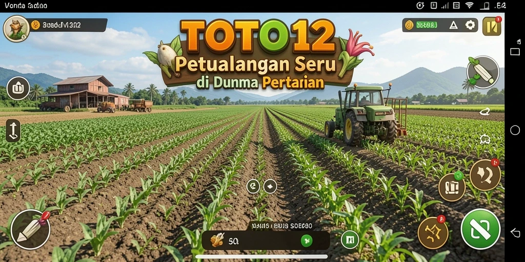 Screenshot gameplay TOTO12 menampilkan aktivitas bercocok tanam yang seru.