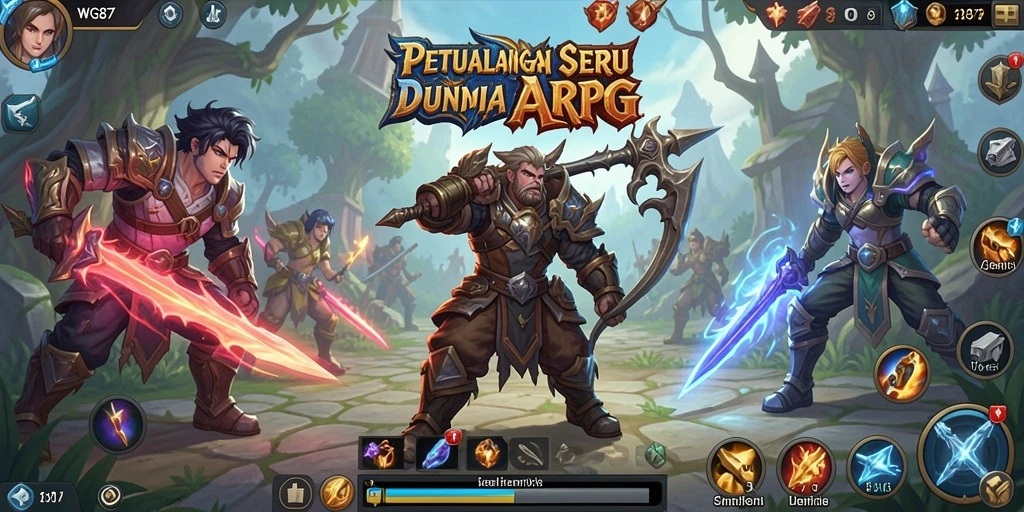 Tampilan gameplay seru dengan pertarungan ARPG yang mendebarkan.