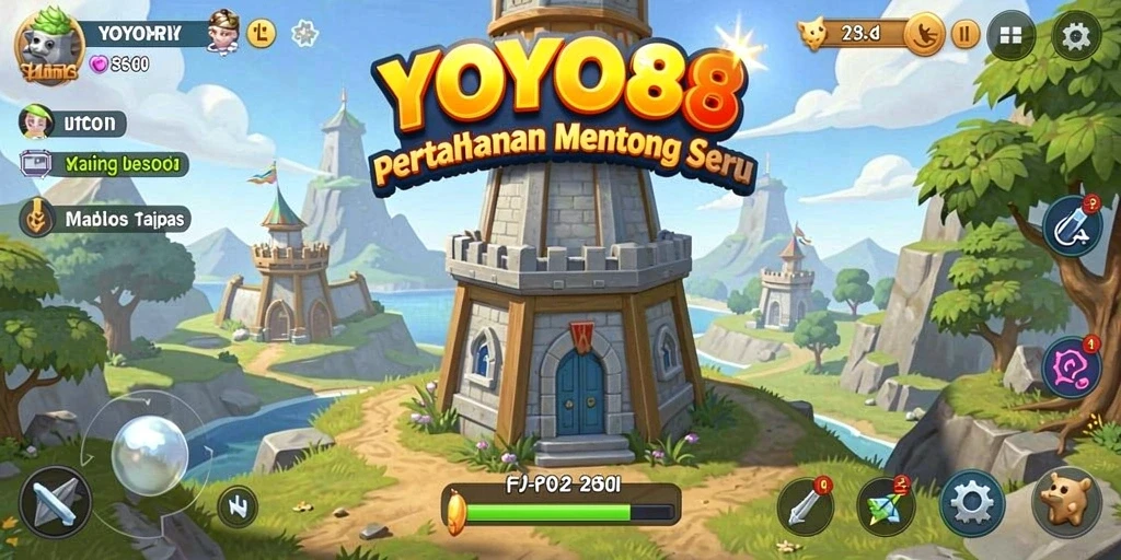 Tangkapan layar dari gameplay seru tower defense di YOYO88.